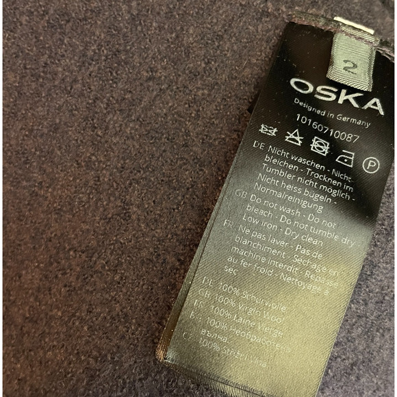 Women's 2 Oska Gray 100% Boiled Wool Open Mid-Thigh Coat - Picture 6 of 6